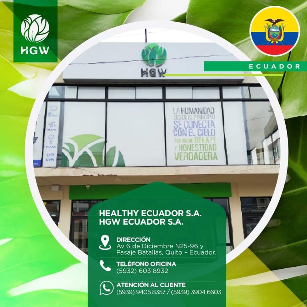 OFICINA FISICA PRINCIPAL HGW HGW HEALTH GREEN WORLD ECUADOR